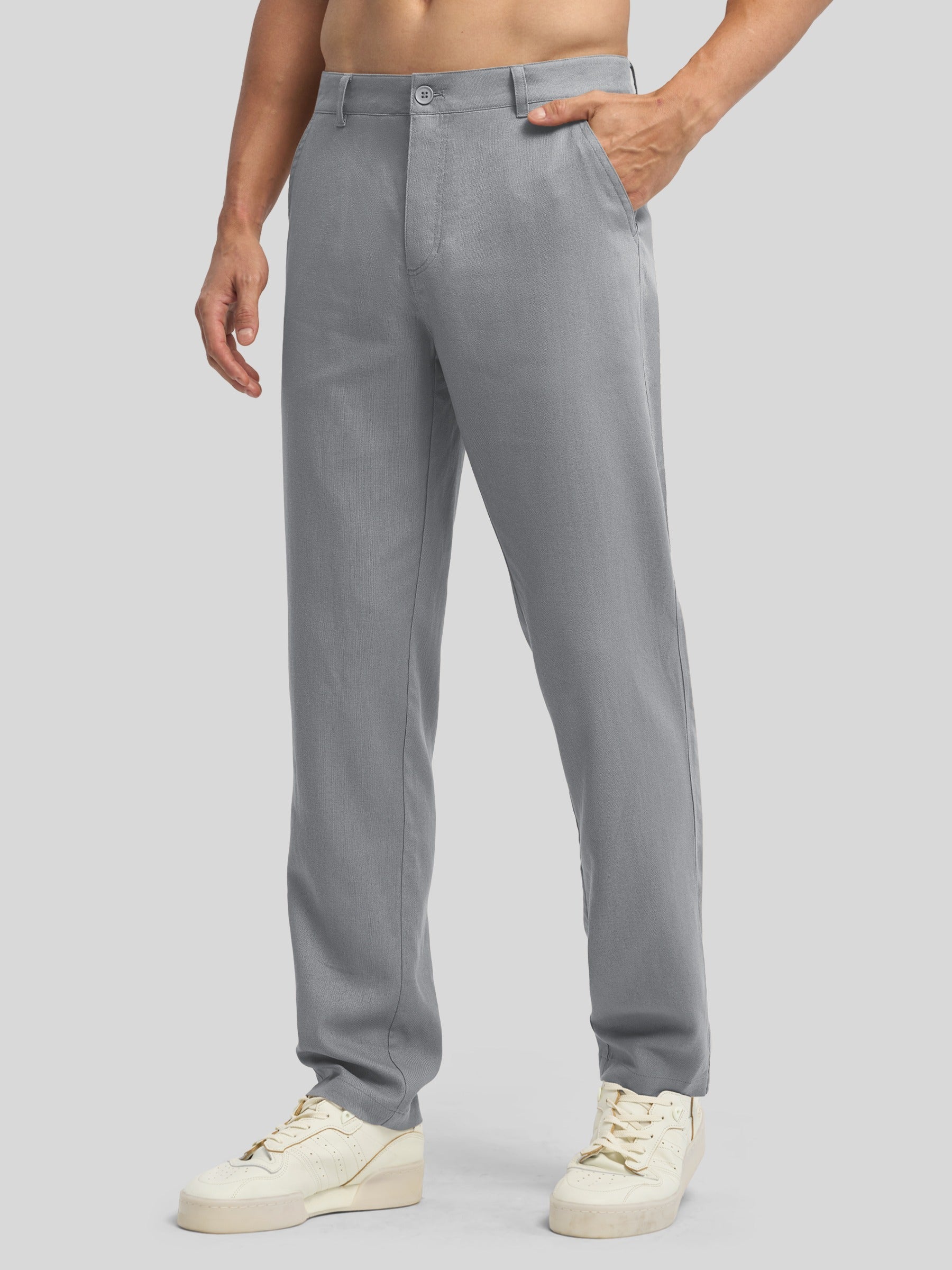 Men's Regular-Fit Linen Trousers