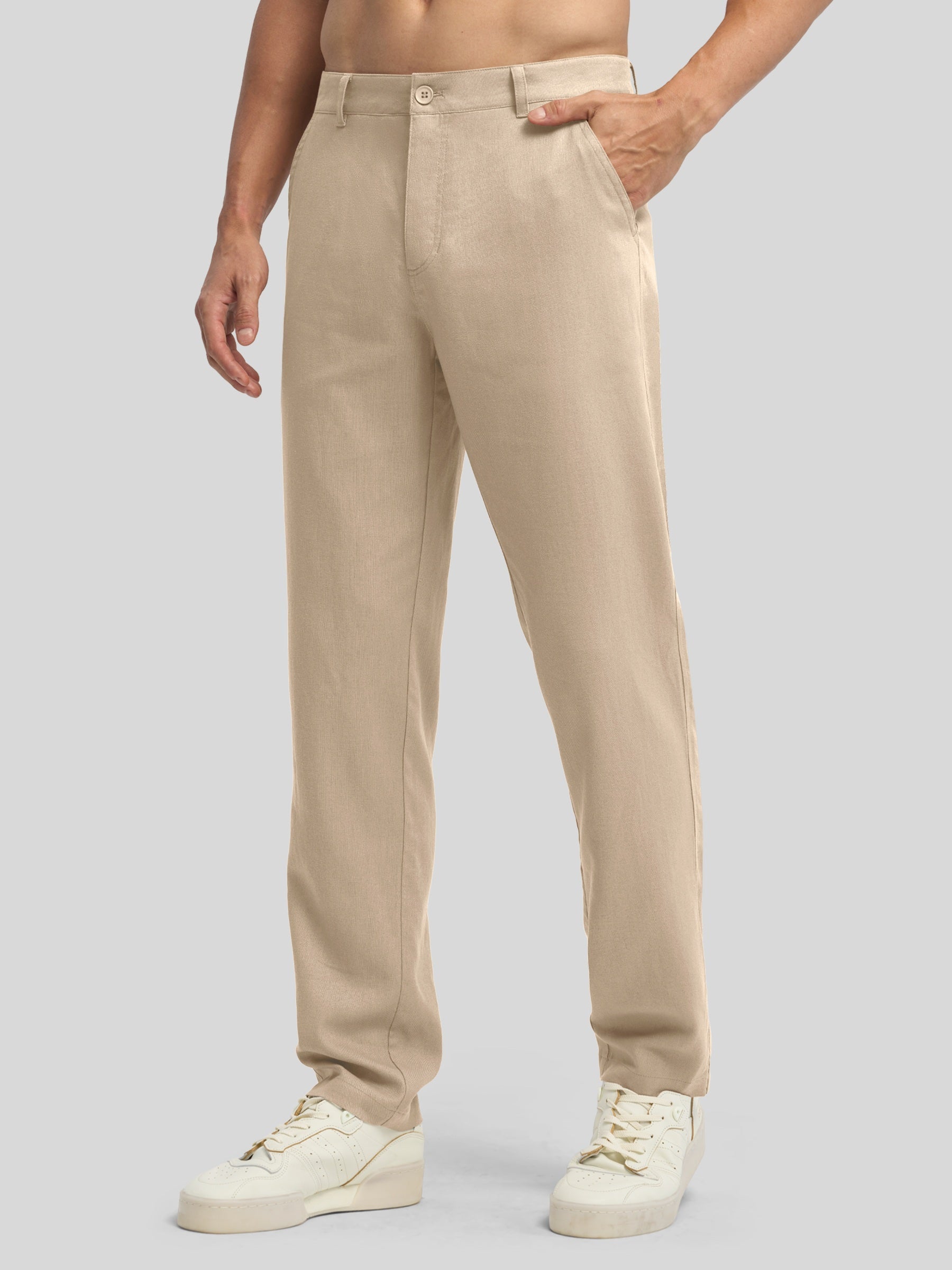 Men's Regular-Fit Linen Trousers