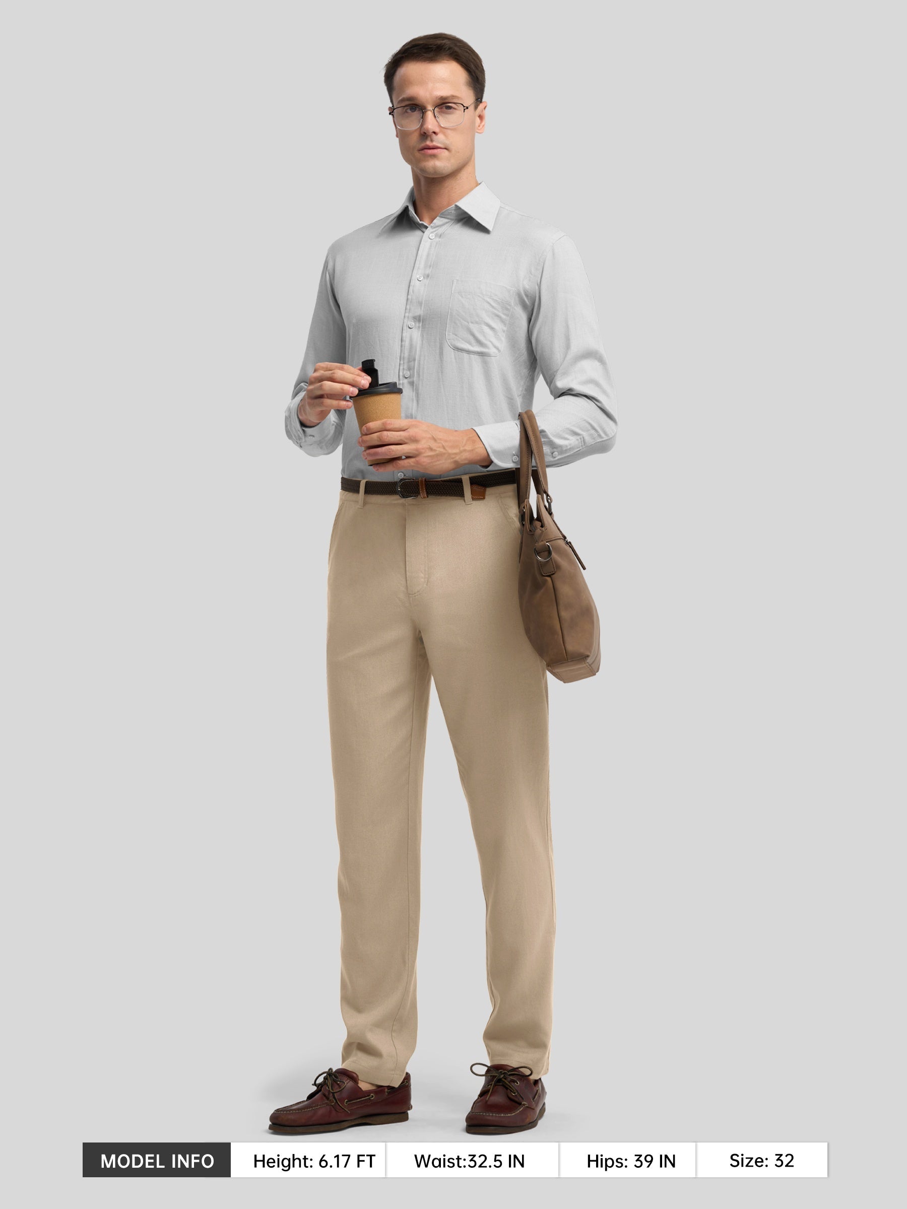Men's Regular-Fit Linen Trousers