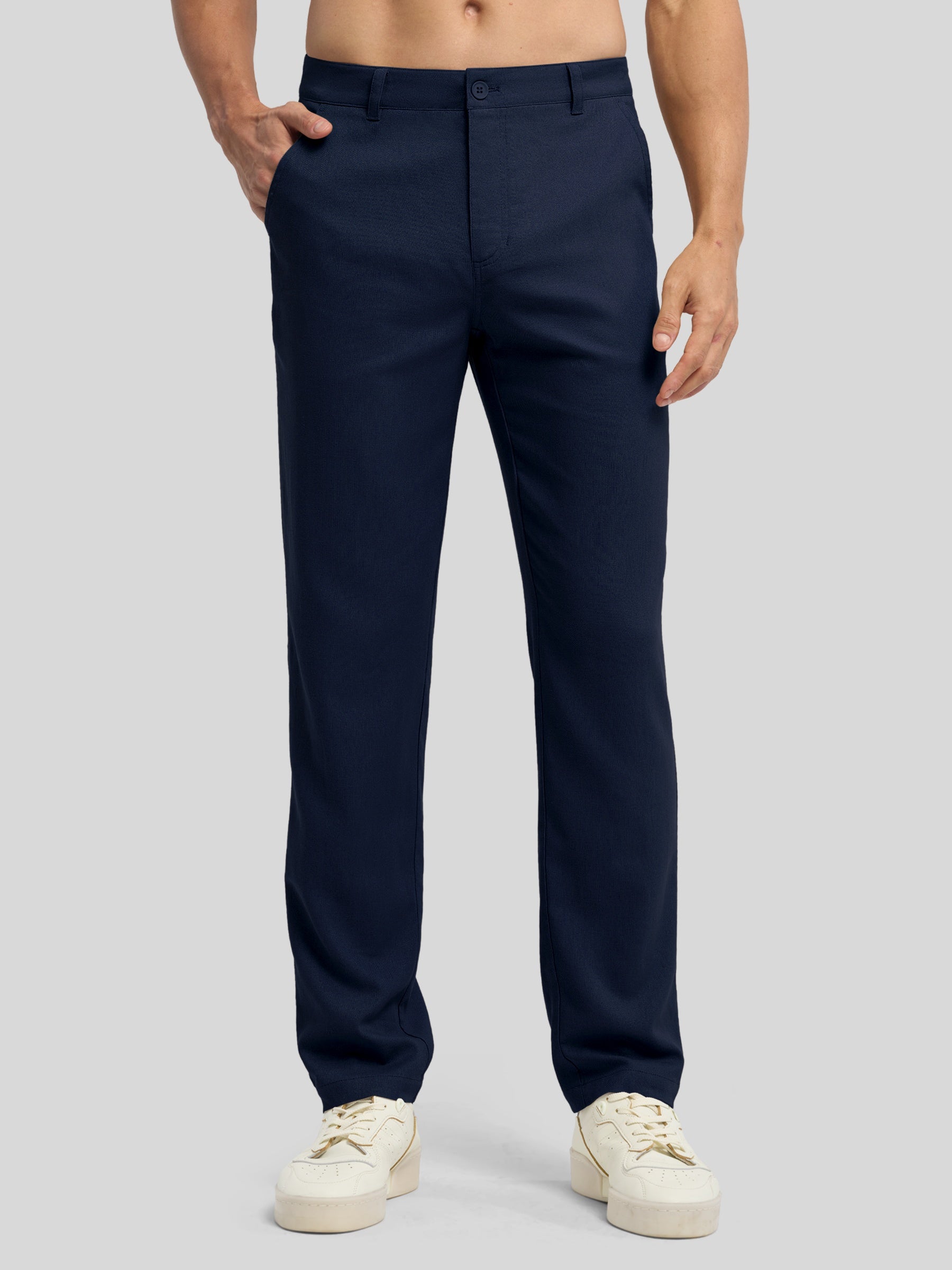 Men's Regular-Fit Linen Trousers