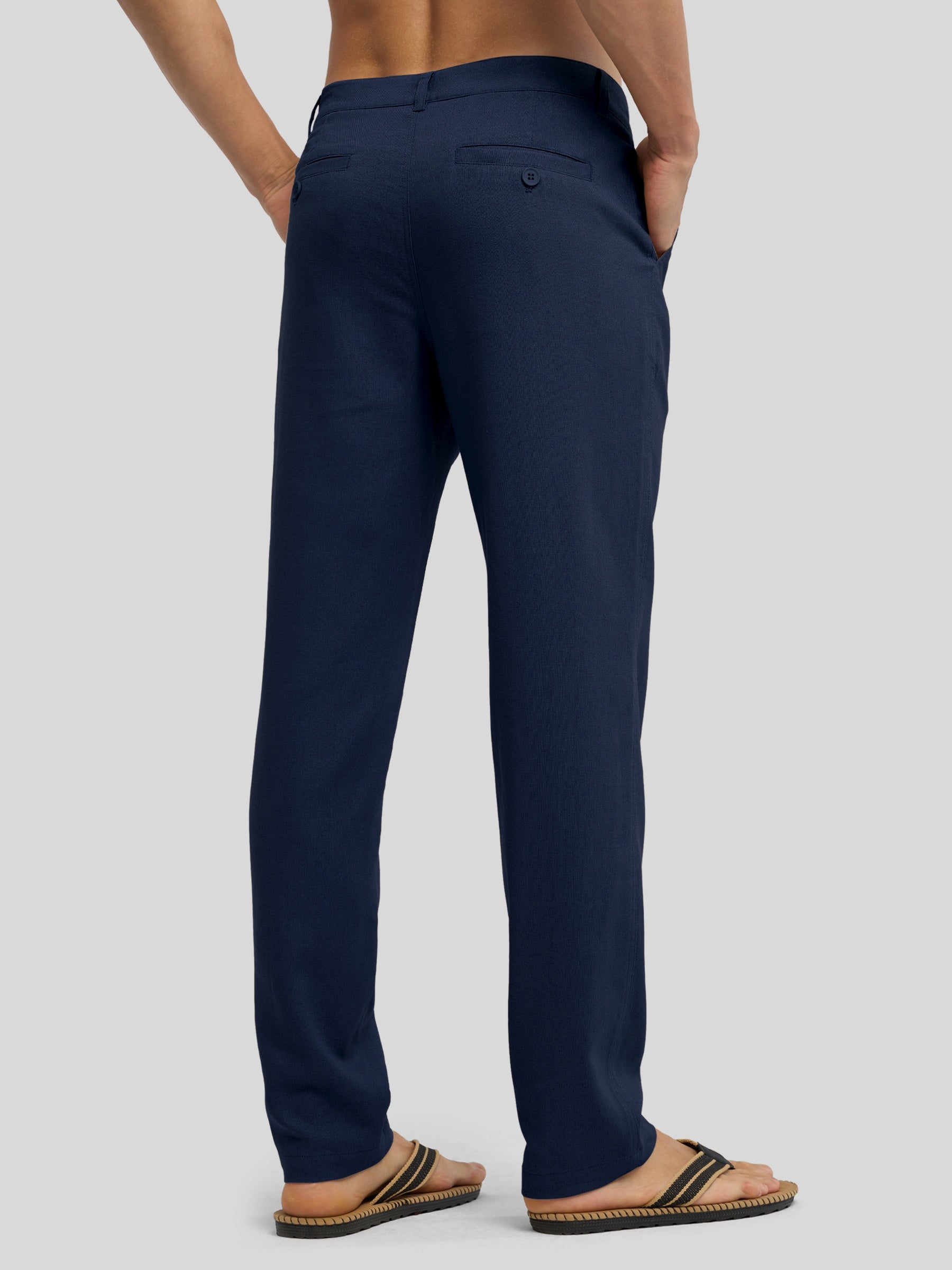 Men's Regular-Fit Linen Trousers