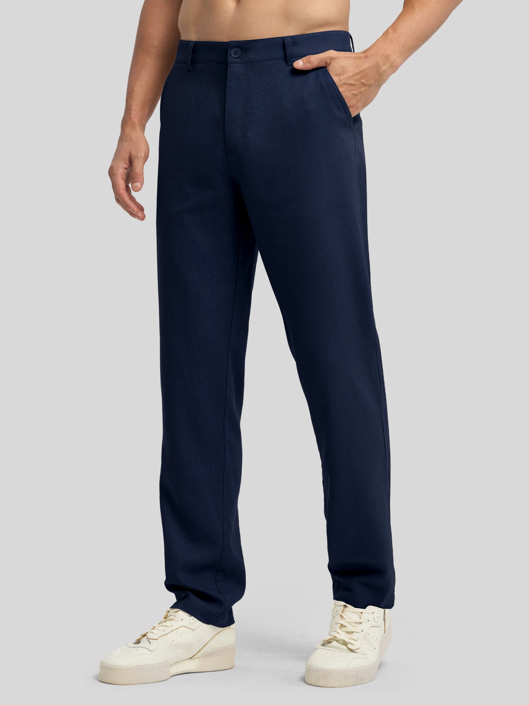 Men's Regular-Fit Linen Trousers