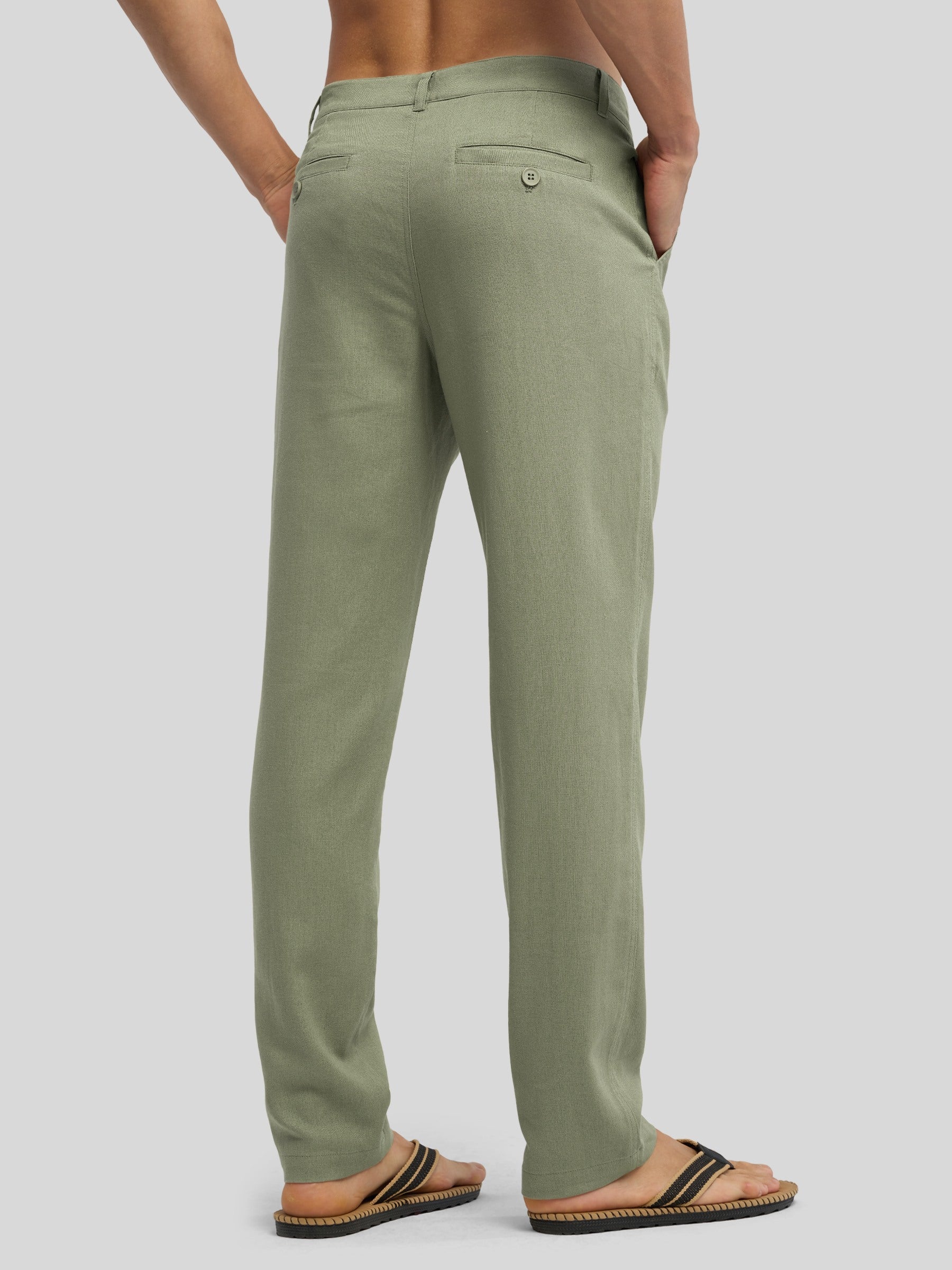 Men's Regular-Fit Linen Trousers
