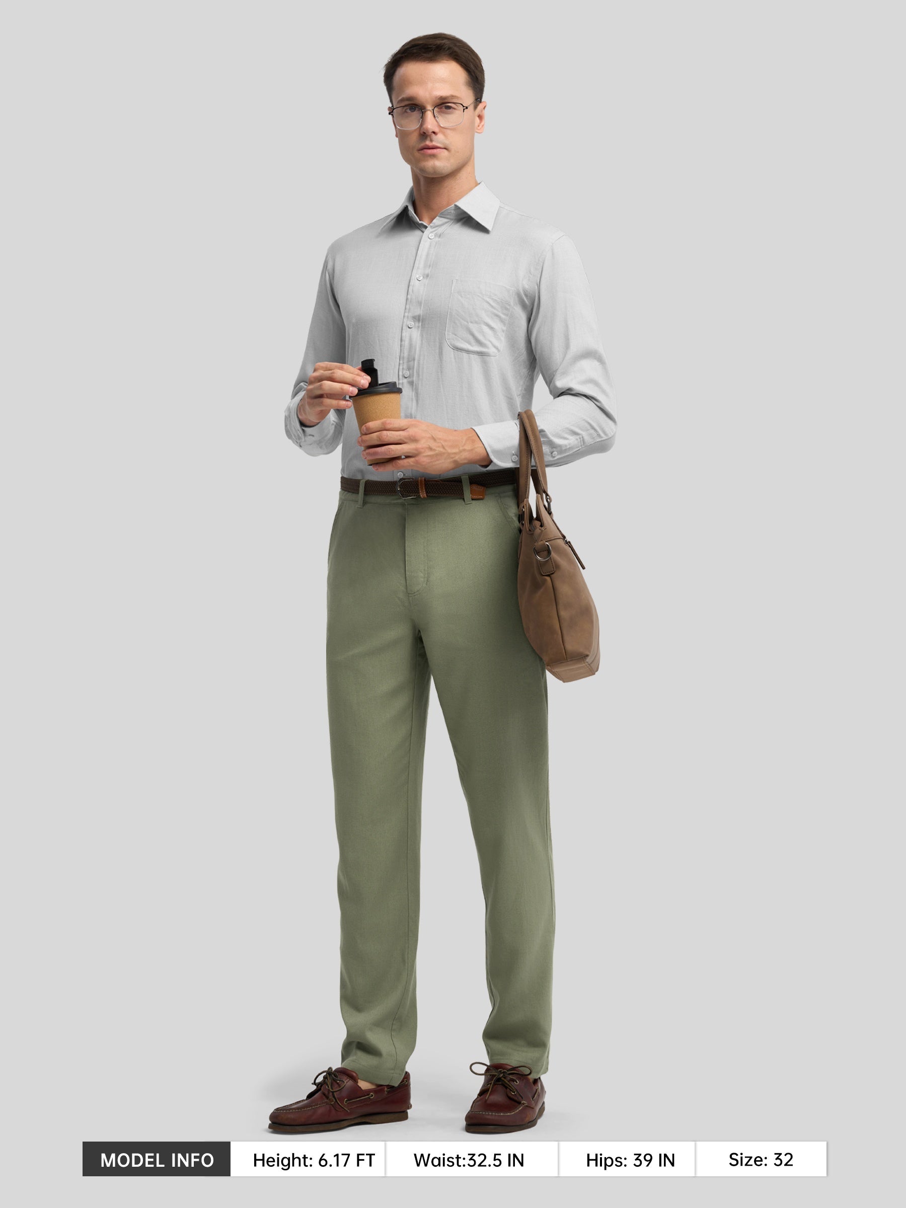 Men's Regular-Fit Linen Trousers
