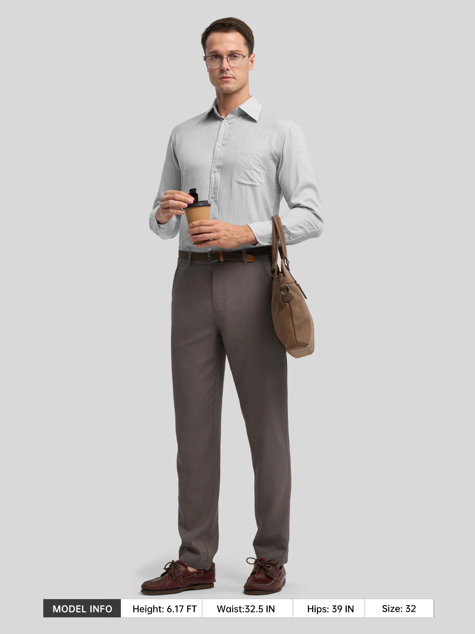 Men's Regular-Fit Linen Trousers