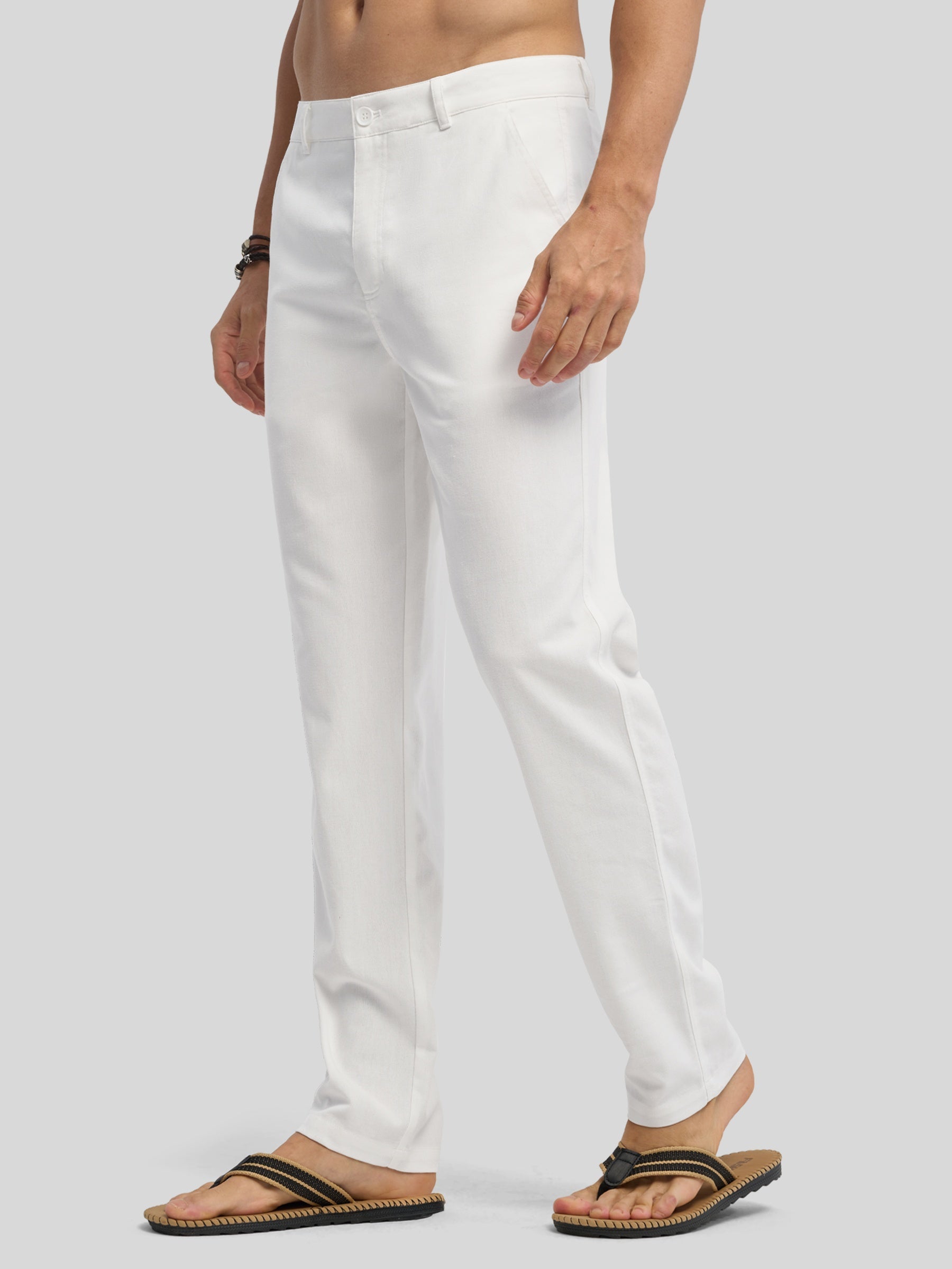 Men's Regular-Fit Linen Trousers