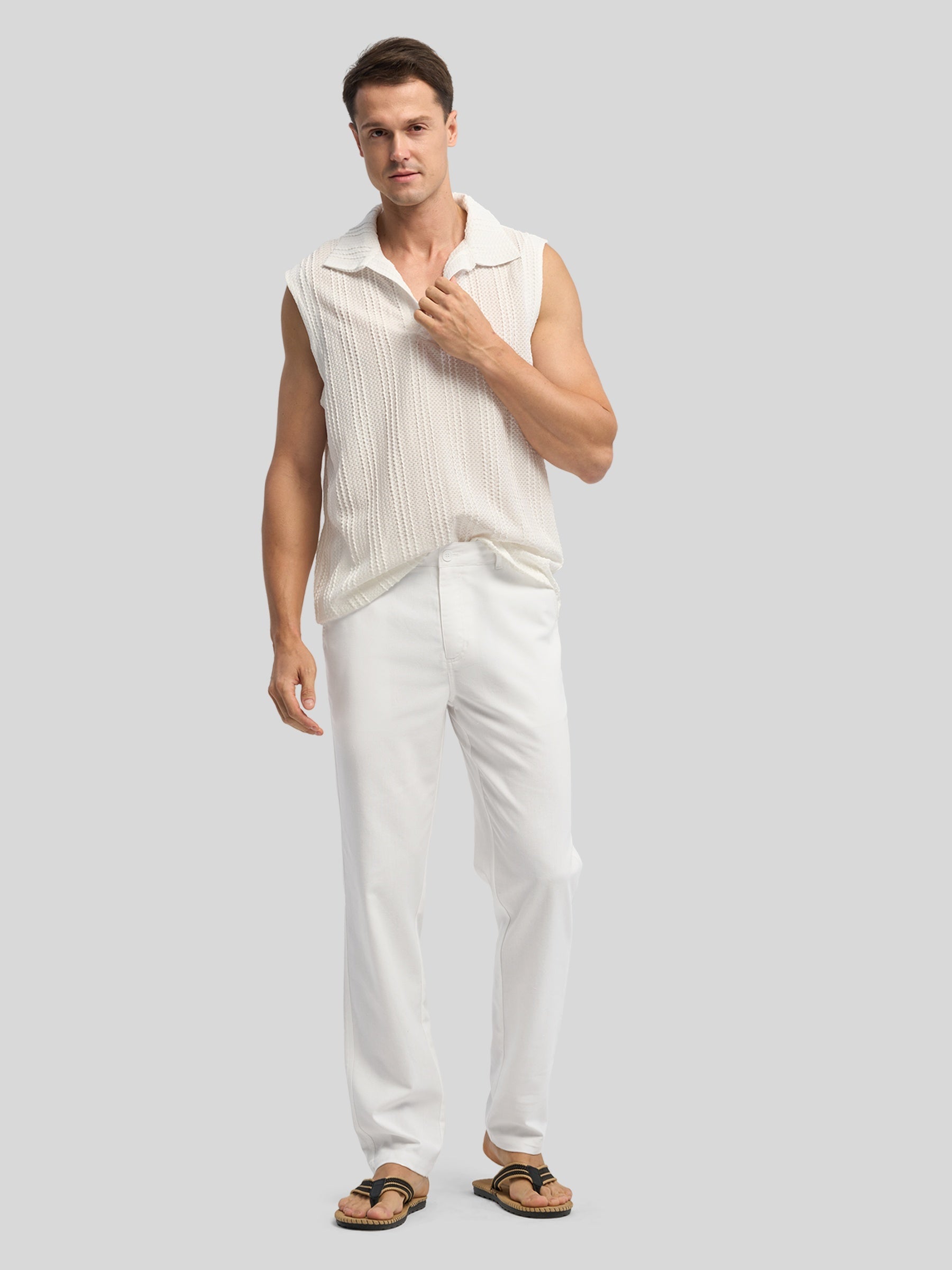 Men's Regular-Fit Linen Trousers