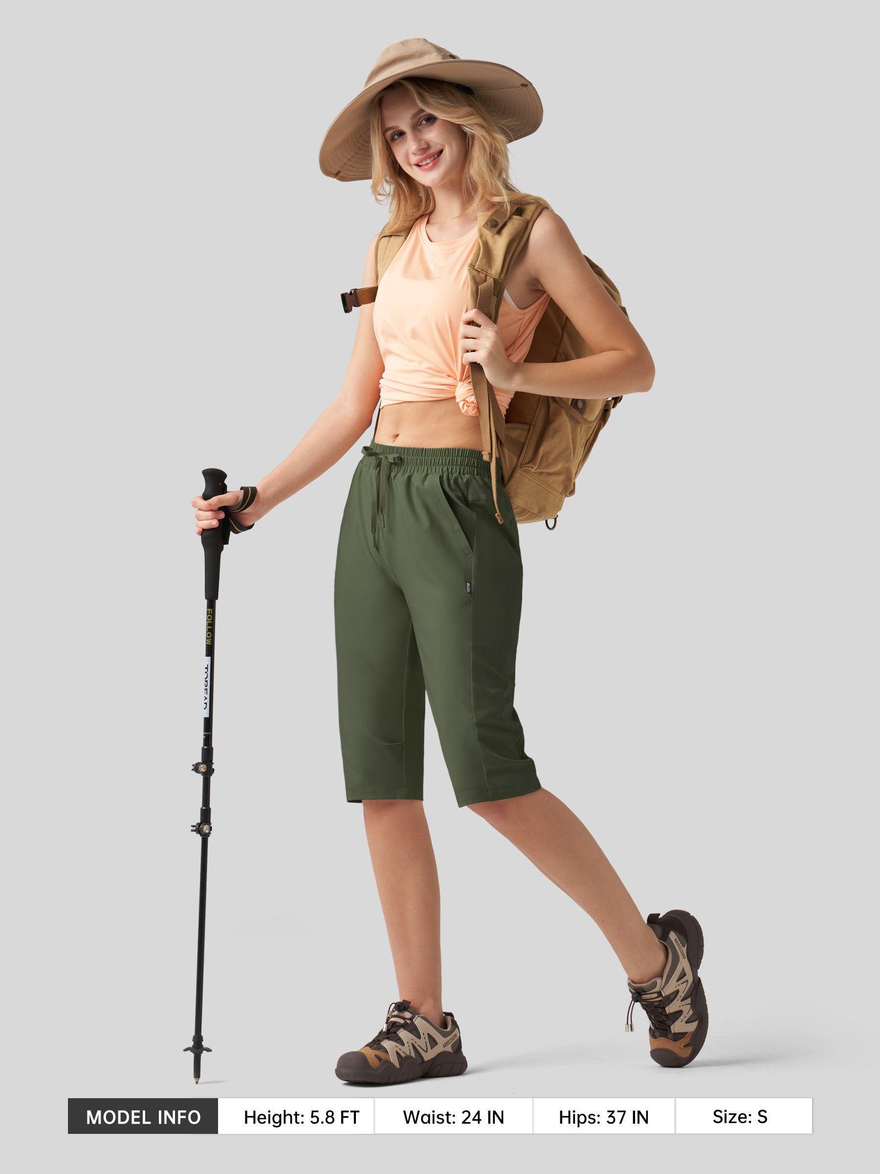 Women's Long Hiking Shorts 15 Inch
