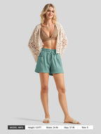 Women's Cotton Linen Easy Shorts 4 Inch