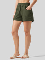 Women's Cotton Linen Easy Shorts 4 Inch
