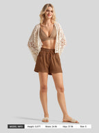 Women's Cotton Linen Easy Shorts 4 Inch