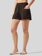 Women's Cotton Linen Easy Shorts 4 Inch