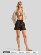 Women's Cotton Linen Easy Shorts 4 Inch