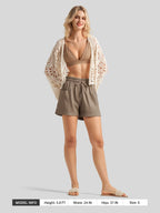 Women's Cotton Linen Easy Shorts 4 Inch