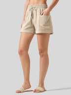 Women's Cotton Linen Easy Shorts 4 Inch