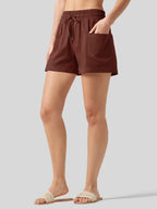 Women's Cotton Linen Easy Shorts 4 Inch