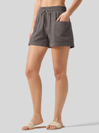 Women's Cotton Linen Easy Shorts 4 Inch