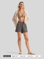Women's Cotton Linen Easy Shorts 4 Inch