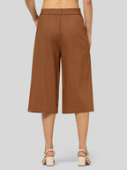 Women's Cotton Linen Wide-Leg Capri Pants