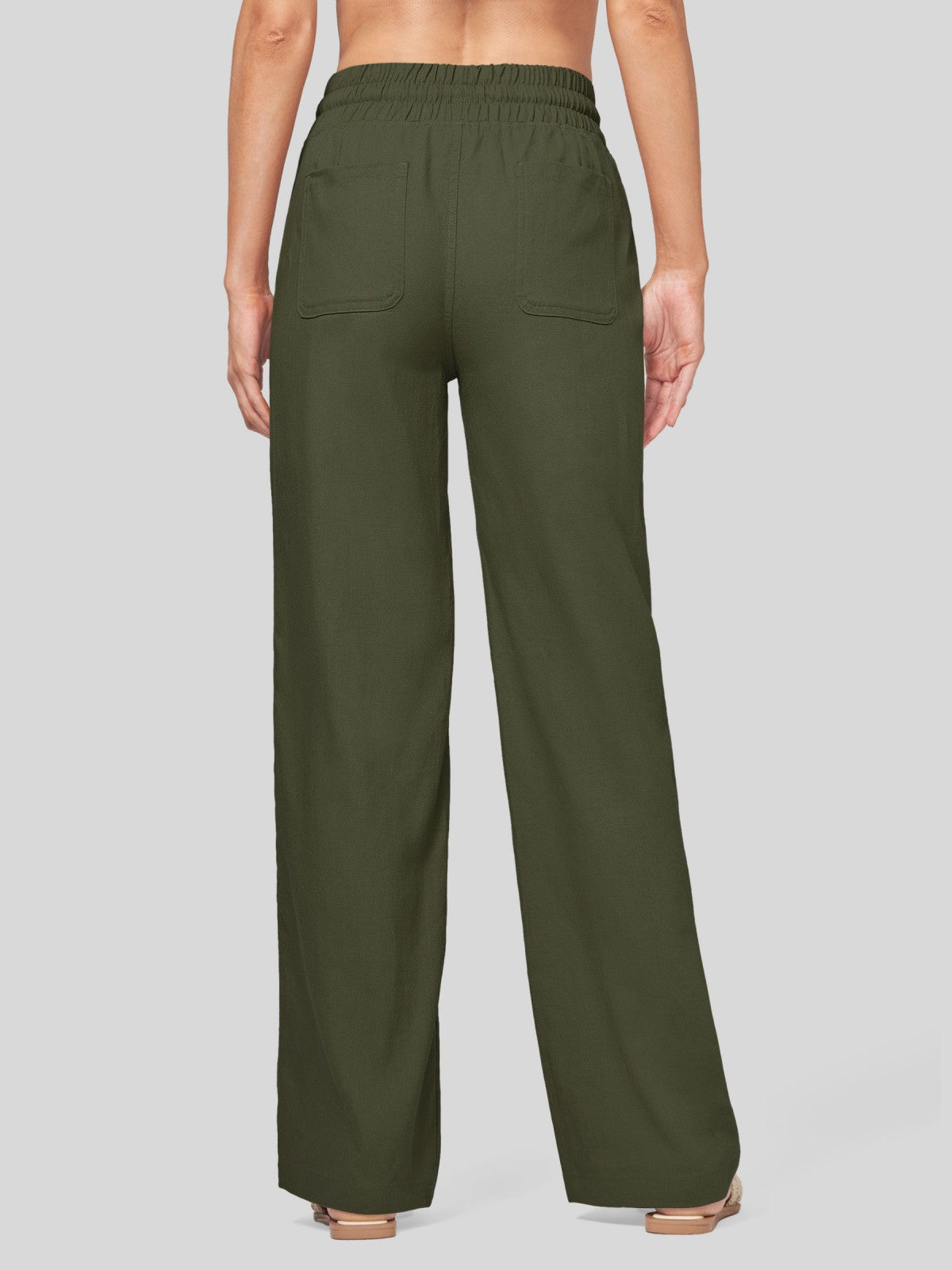 Women's Cotton Linen Easy Wide-Leg Pants