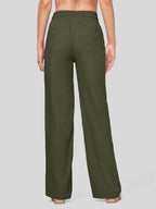 Women's Cotton Linen Easy Wide-Leg Pants