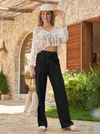 Women's Cotton Linen Easy Wide-Leg Pants