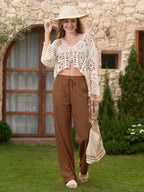 Women's Cotton Linen Easy Wide-Leg Pants