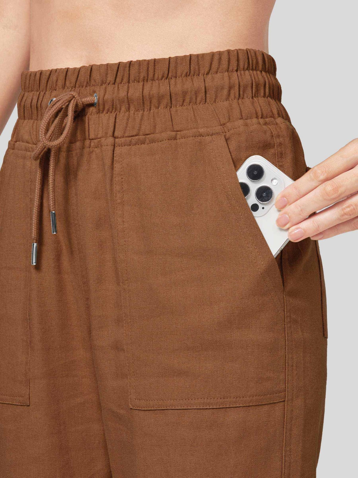 Women's Cotton Linen Easy Wide-Leg Pants