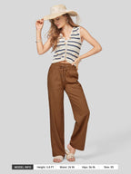 Women's Cotton Linen Easy Wide-Leg Pants