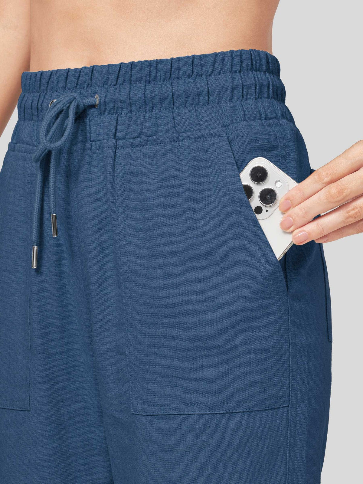 Women's Cotton Linen Easy Wide-Leg Pants