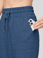 Women's Cotton Linen Easy Wide-Leg Pants