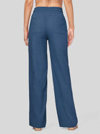 Women's Cotton Linen Easy Wide-Leg Pants
