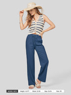Women's Cotton Linen Easy Wide-Leg Pants