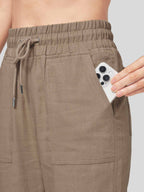 Women's Cotton Linen Easy Wide-Leg Pants