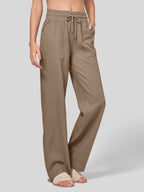 Women's Cotton Linen Easy Wide-Leg Pants