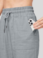 Women's Cotton Linen Easy Wide-Leg Pants