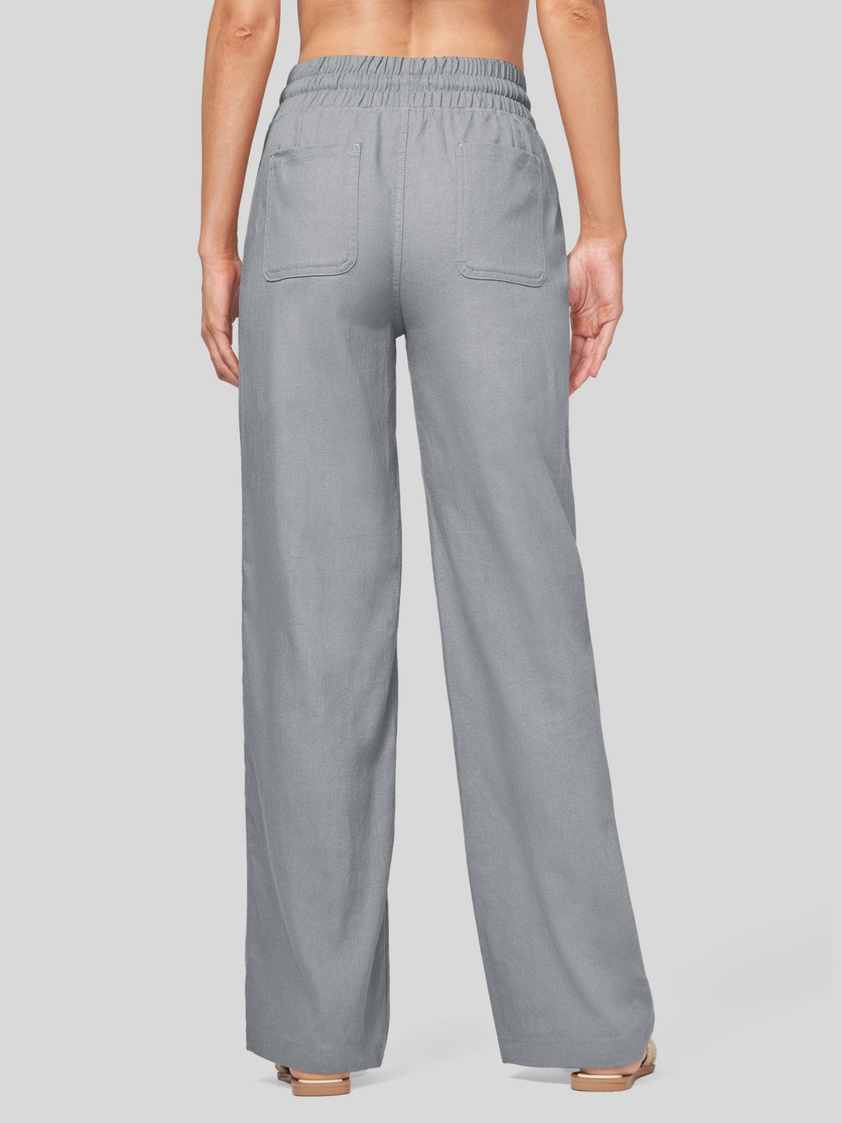 Women's Cotton Linen Easy Wide-Leg Pants