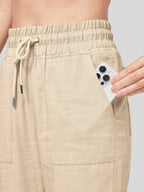 Women's Cotton Linen Easy Wide-Leg Pants