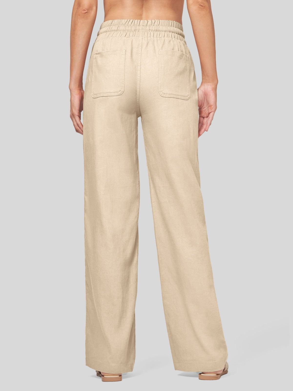 Women's Cotton Linen Easy Wide-Leg Pants
