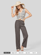 Women's Cotton Linen Easy Wide-Leg Pants
