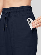 Women's Cotton Linen Easy Wide-Leg Pants