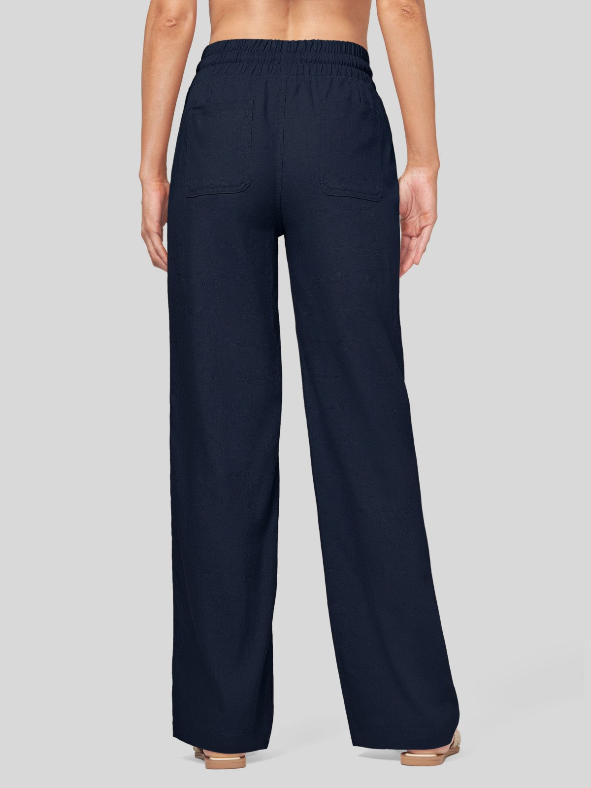 Women's Cotton Linen Easy Wide-Leg Pants