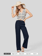 Women's Cotton Linen Easy Wide-Leg Pants