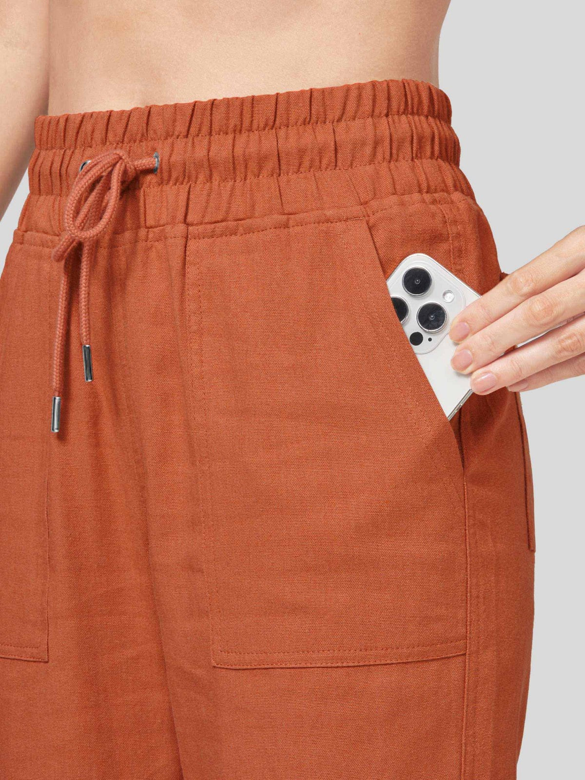 Women's Cotton Linen Easy Wide-Leg Pants
