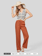 Women's Cotton Linen Easy Wide-Leg Pants