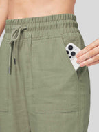 Women's Cotton Linen Easy Wide-Leg Pants