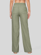 Women's Cotton Linen Easy Wide-Leg Pants