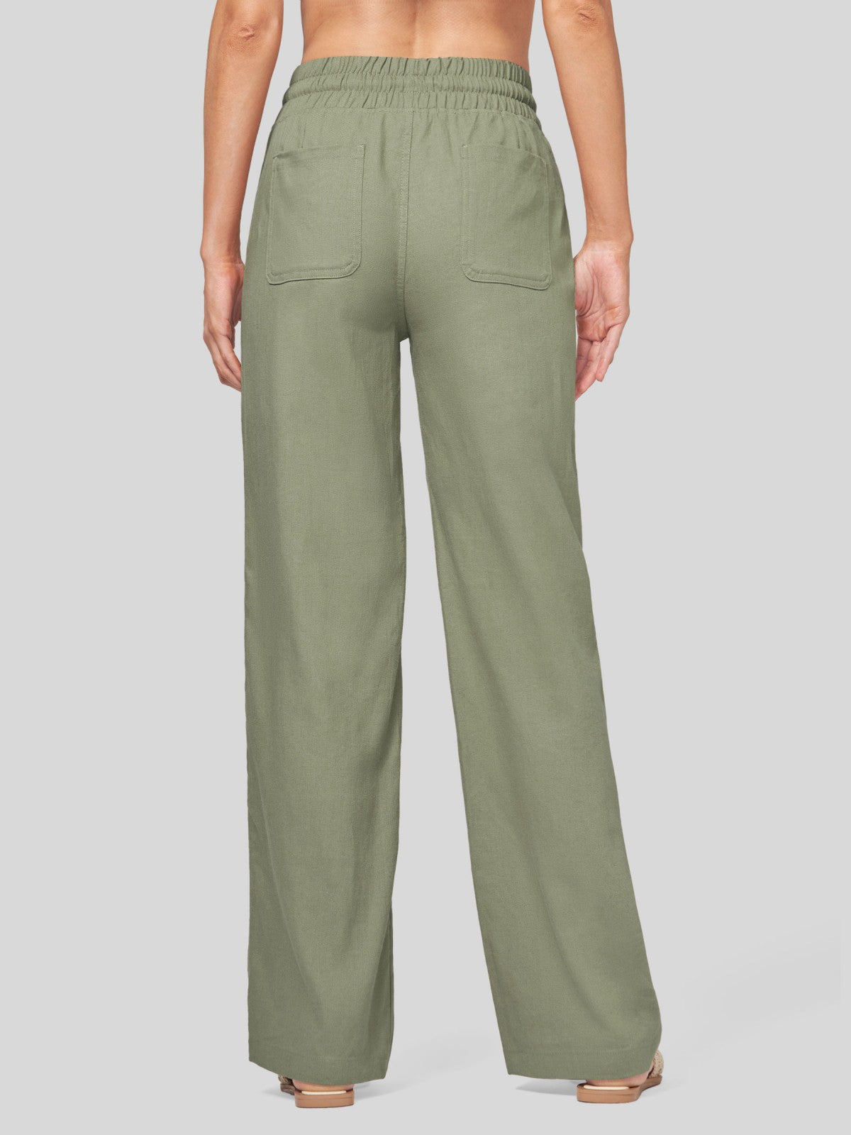 Women's Cotton Linen Easy Wide-Leg Pants