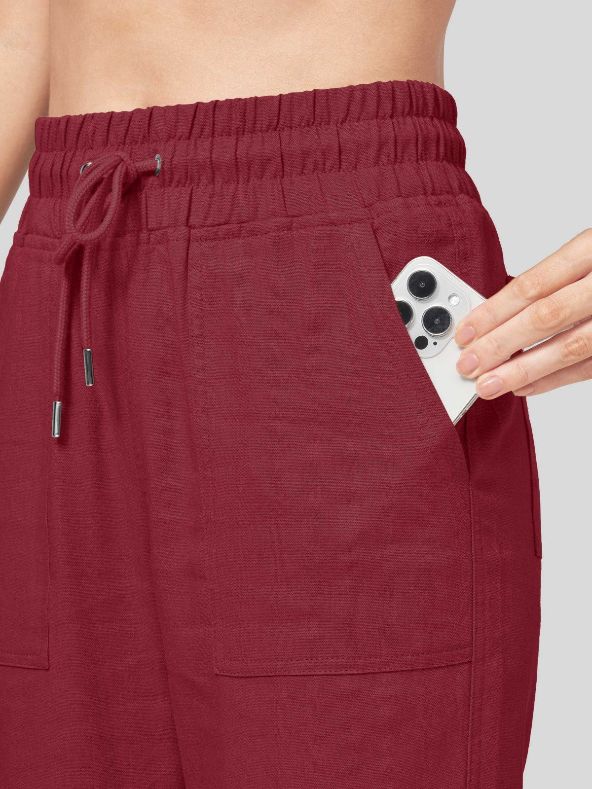 Women's Cotton Linen Easy Wide-Leg Pants