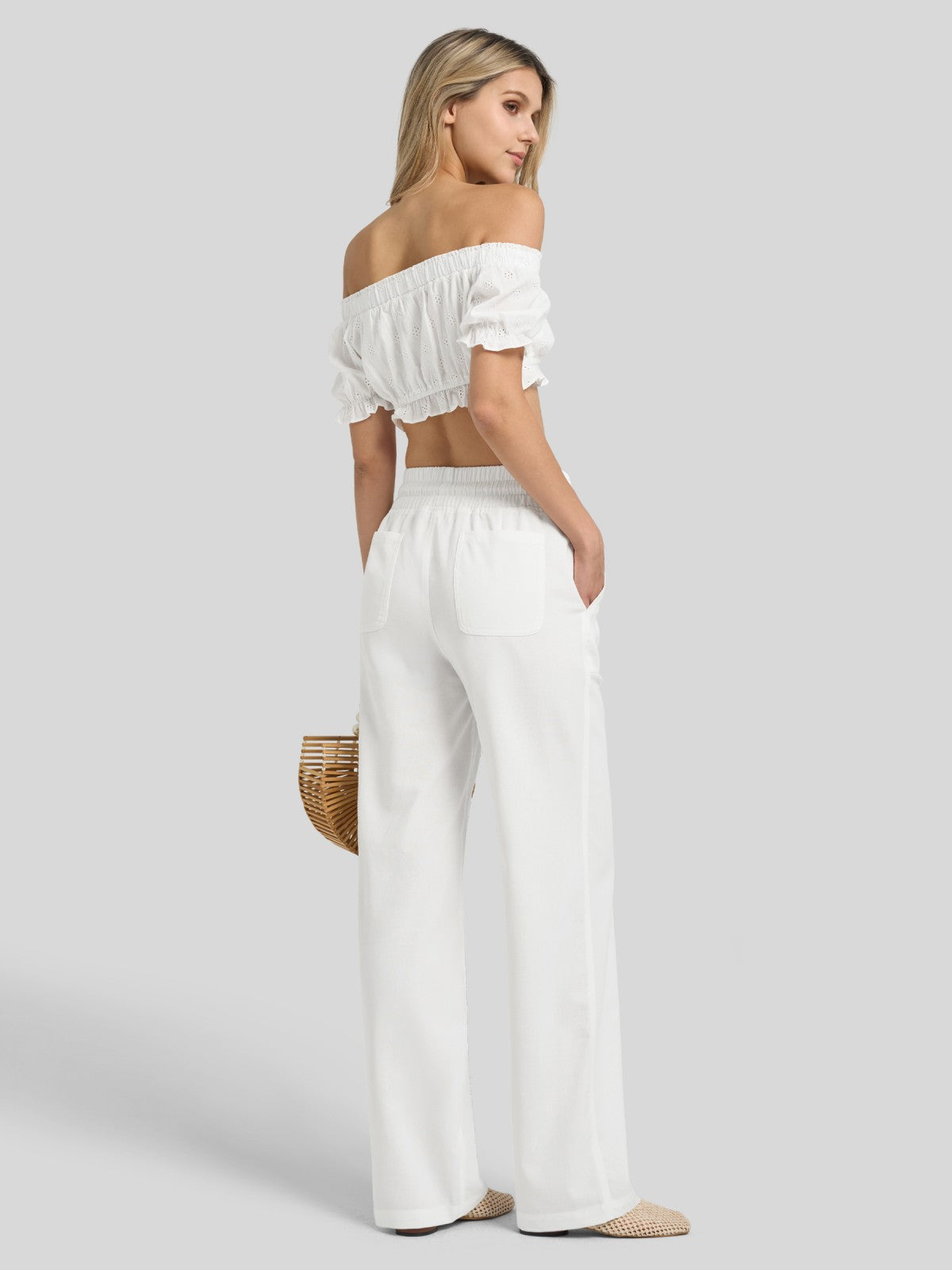 Women's Cotton Linen Easy Wide-Leg Pants